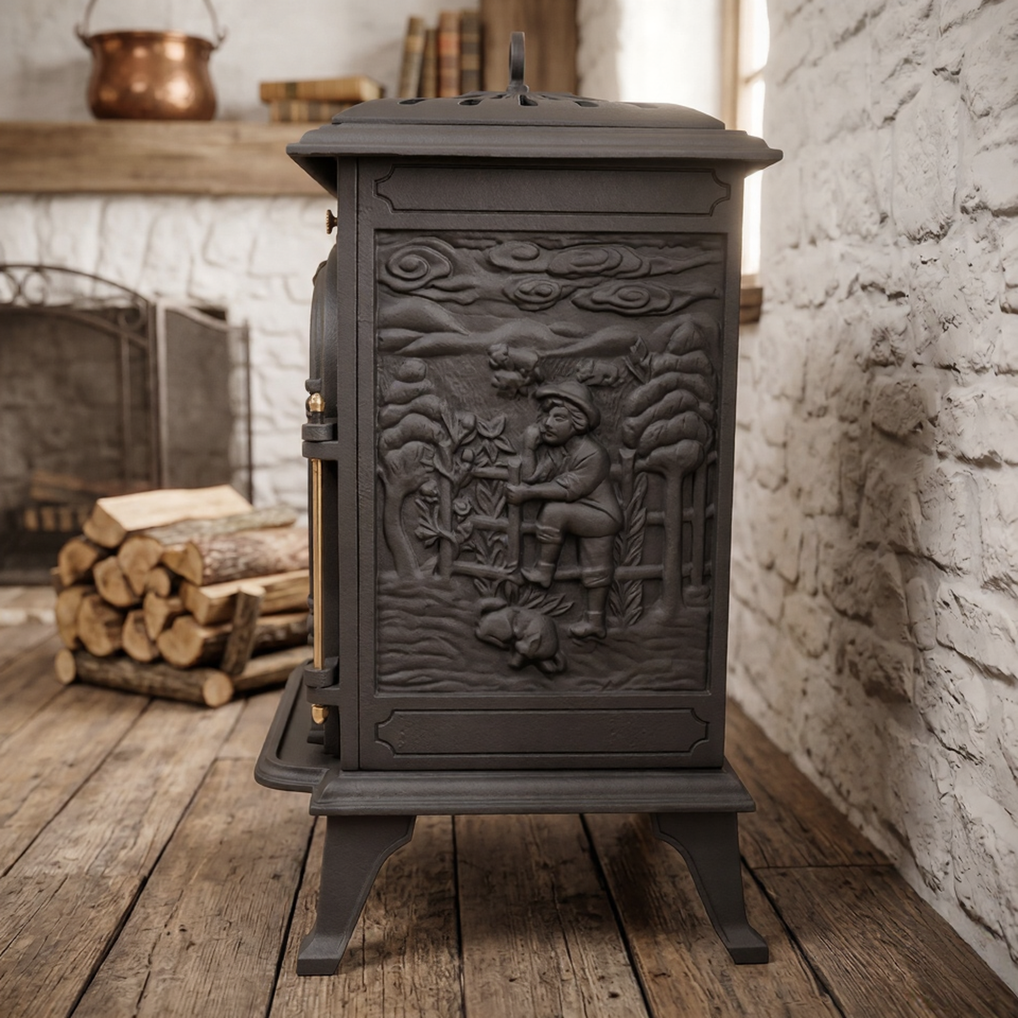 ScandiFlames Bergen Cast Iron Freestanding Bioethanol Fireplace
