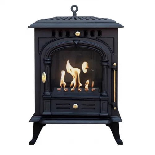 ScandiFlames Bergen Cast Iron Freestanding Bioethanol Fireplace in 69.7H x 43.8W x 38.7D cm