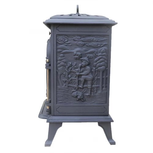 ScandiFlames Bergen Cast Iron Freestanding Bioethanol Fireplace in 69.7H x 43.8W x 38.7D cm