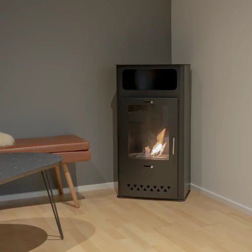 ScandiFlames Boston Bioethanol Freestanding Fireplace in 98H x 52W x 34D cm