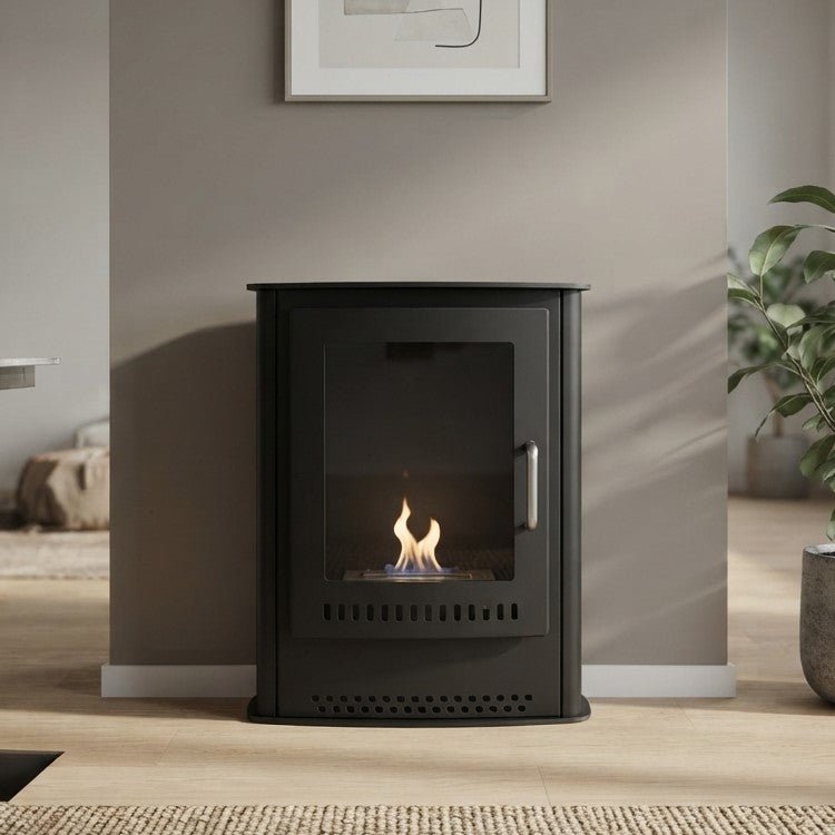 ScandiFlames Carson Freestanding Bioethanol Fireplace in 61.5H x 48W x 30D cm