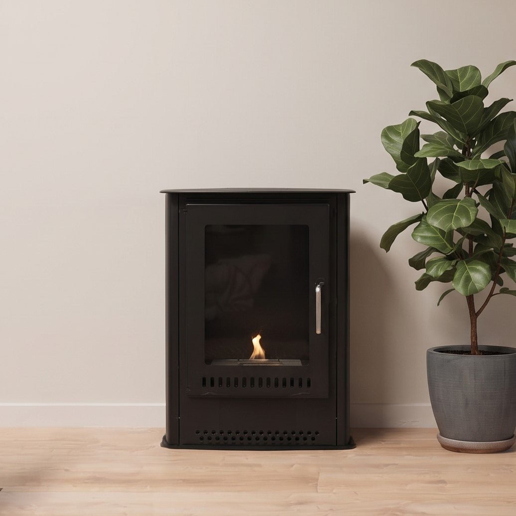 ScandiFlames Carson Freestanding Bioethanol Fireplace in 61.5H x 48W x 30D cm