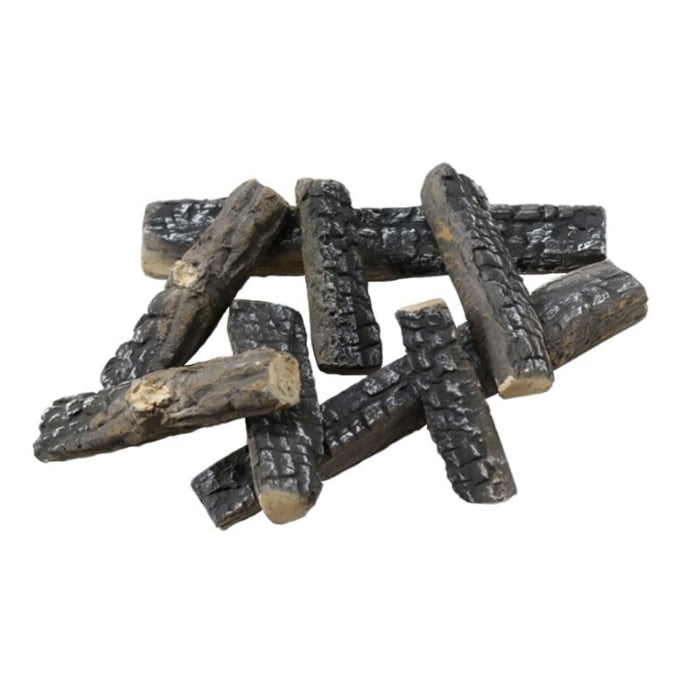 ScandiFlames Ceramic Logs Bioethanol Fireplace Decoration 8 Pieces in