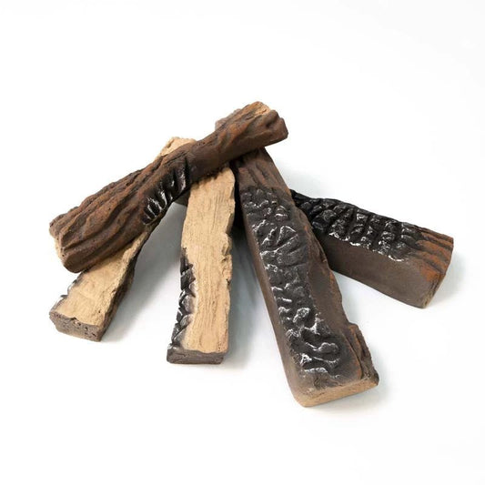 ScandiFlames Ceramics Wood Bioethanol Fireplace Decoration 5 Pieces in