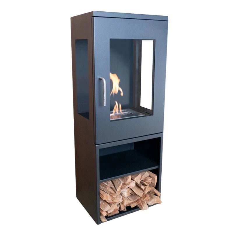ScandiFlames Cheyenne Freestanding Bioethanol Fireplace in 95H x 37W x 27D cm