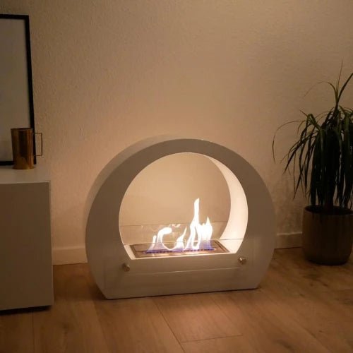 ScandiFlames Dallas Bioethanol Freestanding Fireplace in 52H x 64W x 23D cm
