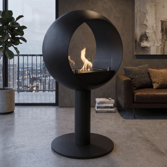 ScandiFlames Edmonton 2 - sided Bioethanol Freestanding Fireplace in 86.5H x 50.2W x 30D cm