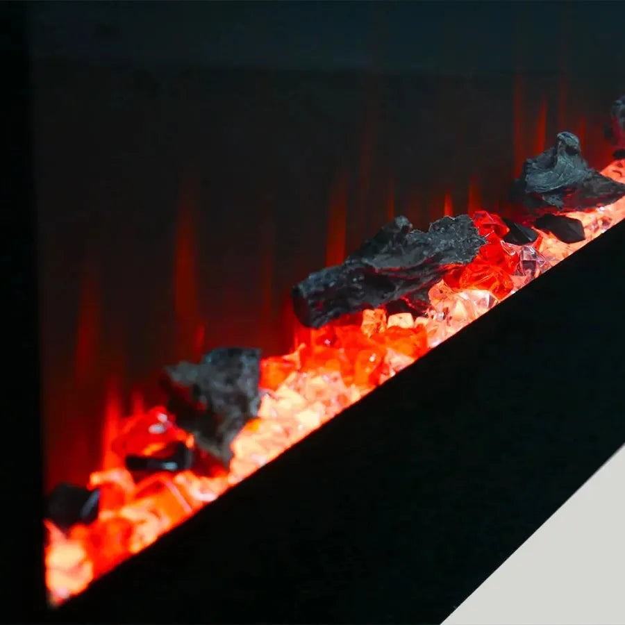 Scandiflames Electric Azurite Wall Mounted Electric LED Fireplace in 46.6H x 182.9W x 13.9D cm