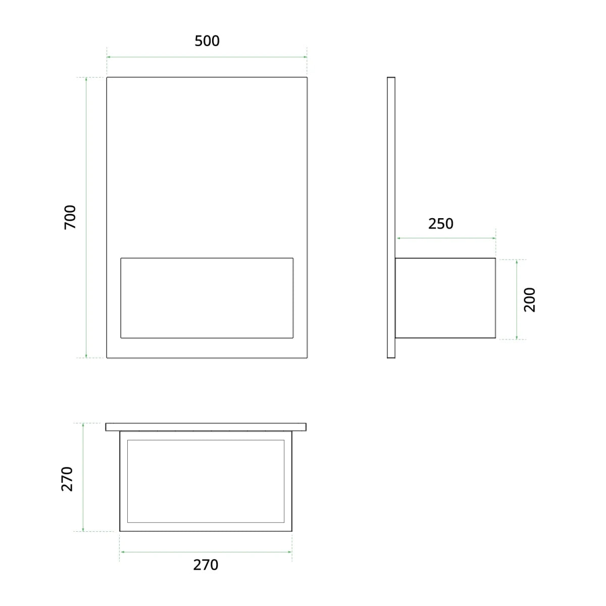 Scandiflames Electric Brekke Wall Mounted Water Vapour Fireplace in 70H x 50L x 27W cm