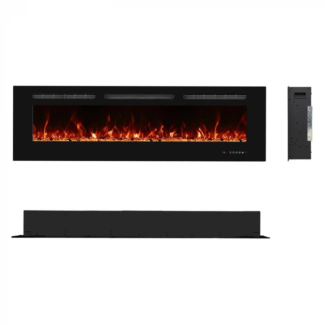Scandiflames Electric Titanite Built In LED Fireplace Insert in 45H x 127L x 14W cm