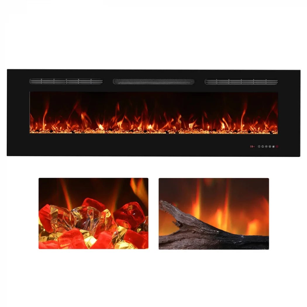 Scandiflames Electric Titanite Built In LED Fireplace Insert in 45H x 127L x 14W cm