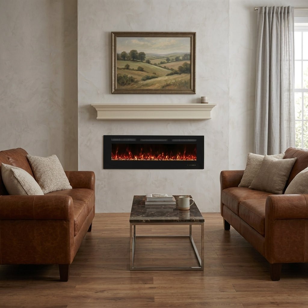 Scandiflames Electric Titanite Built In LED Fireplace Insert in 45H x 152.4L x 15W cm