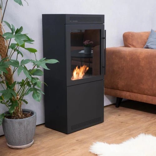 ScandiFlames Jackson Freestanding Bioethanol Fireplace in 104H x 50W x 30D cm