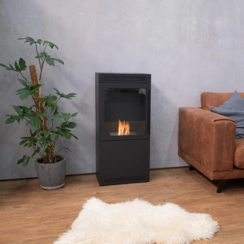 ScandiFlames Jackson Freestanding Bioethanol Fireplace in 104H x 50W x 30D cm