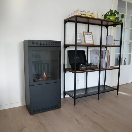 ScandiFlames Jackson Freestanding Bioethanol Fireplace in 104H x 50W x 30D cm