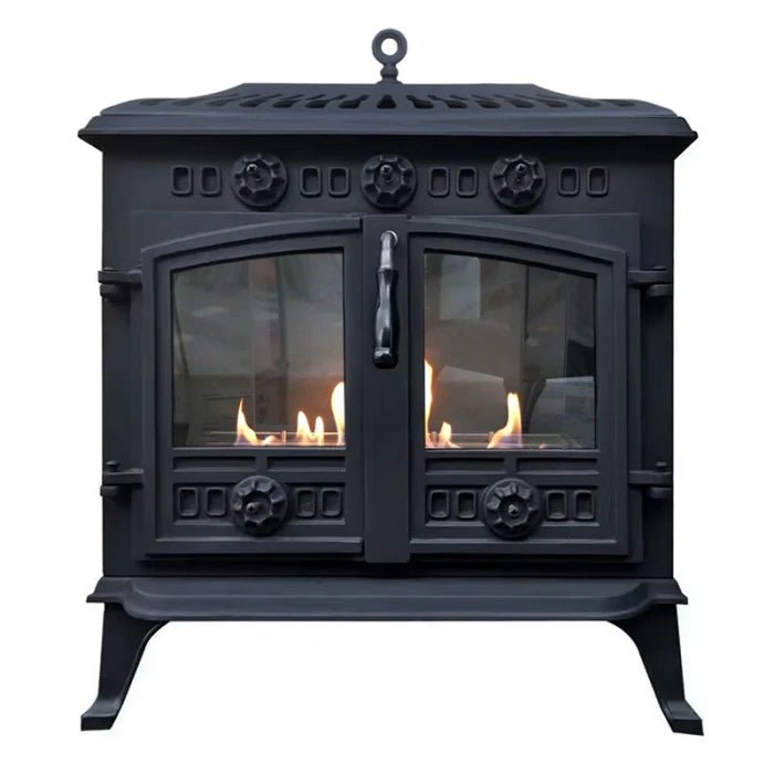ScandiFlames Spitsbergen Cast Iron Freestanding Bioethanol Fireplace in 70H x 61W x 43D cm