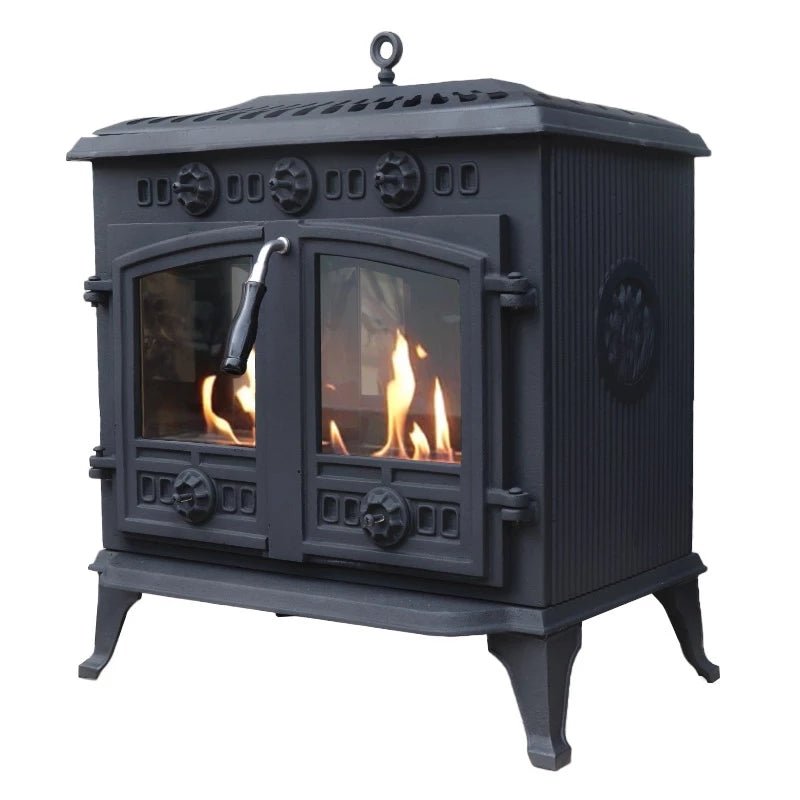 ScandiFlames Spitsbergen Cast Iron Freestanding Bioethanol Fireplace in 70H x 61W x 43D cm