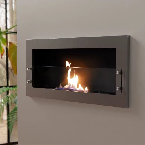 ScandiFlames Texas Bioethanol Wall - Mounted Fireplace in 45H x 90W x 12.1D cm