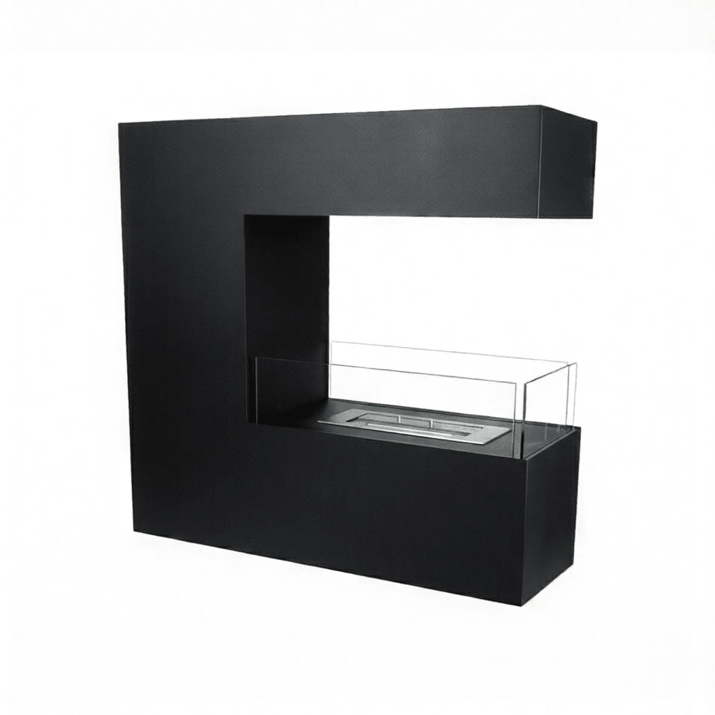 ScandiFlames Topeka Bioethanol Freestanding Fireplace in 90H x 100W x 35D cm