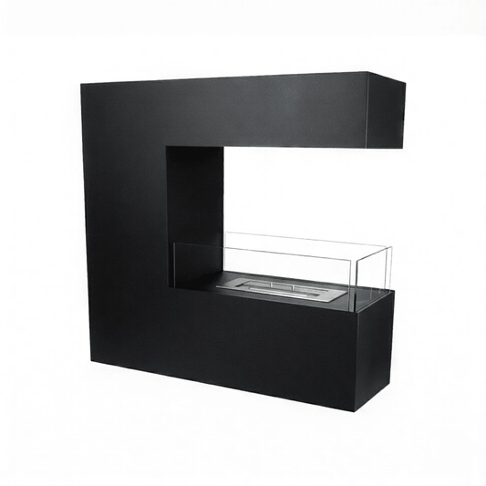 ScandiFlames Topeka Bioethanol Freestanding Fireplace in 90H x 100W x 35D cm