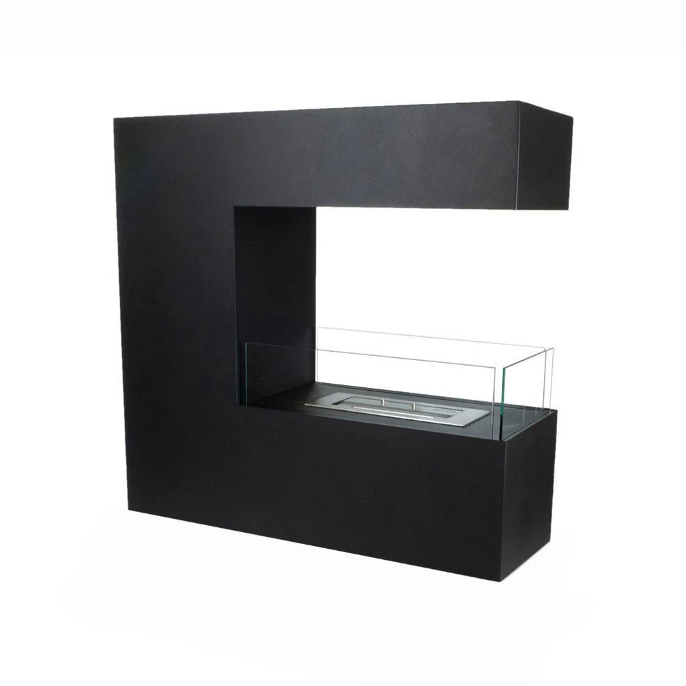 ScandiFlames Topeka Bioethanol Freestanding Fireplace in 90H x 100W x 35D com
