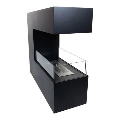 ScandiFlames Topeka Bioethanol Freestanding Fireplace in 90H x 100W x 35D com