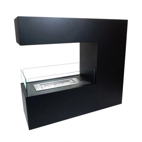 ScandiFlames Topeka Bioethanol Freestanding Fireplace in 90H x 100W x 35D com