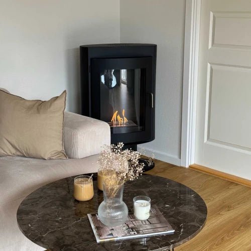 ScandiFlames Trenton Freestanding Bioethanol Fireplace in 98H x 60W x 30D cm