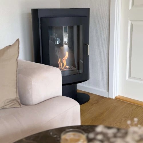 ScandiFlames Trenton Freestanding Bioethanol Fireplace in 98H x 60W x 30D cm