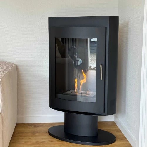 ScandiFlames Trenton Freestanding Bioethanol Fireplace in 98H x 60W x 30D cm