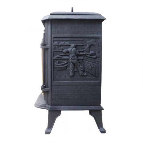 ScandiFlames Ulvik Cast Iron Freestanding Bioethanol Fireplace in 69.7H x 43.8W x 38.7D cm