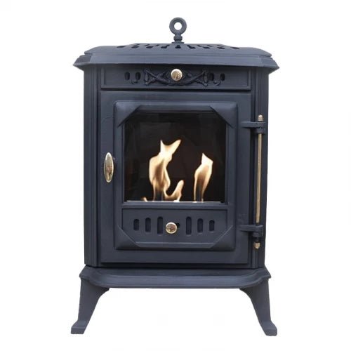 ScandiFlames Ulvik Cast Iron Freestanding Bioethanol Fireplace in 69.7H x 43.8W x 38.7D cm