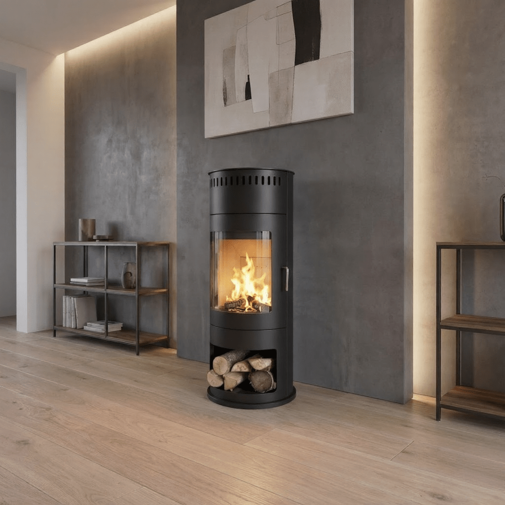 ScandiFlames Washington Freestanding Bioethanol Fireplace in Black