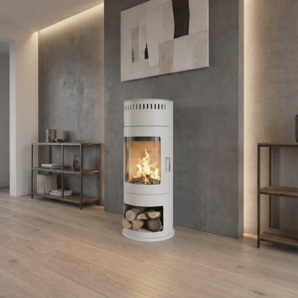 ScandiFlames Washington Freestanding Bioethanol Fireplace in Black
