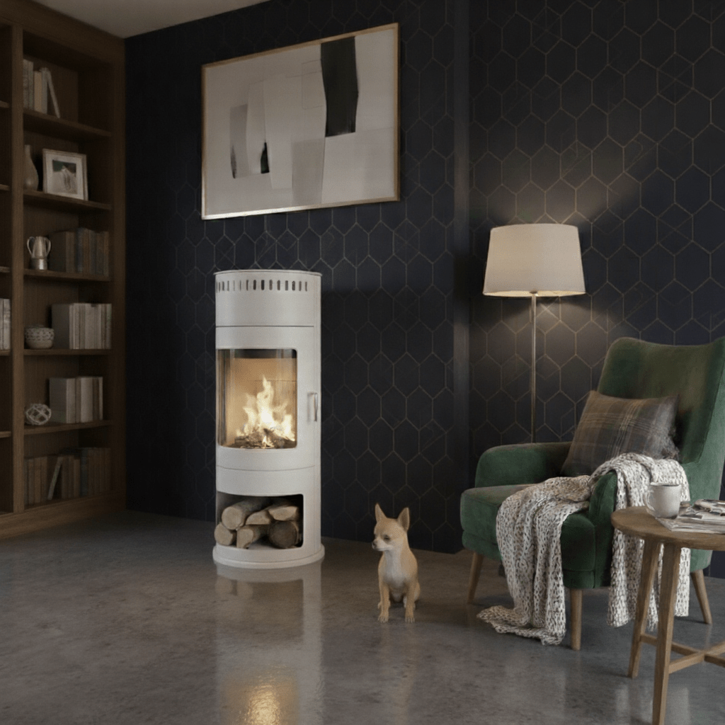 ScandiFlames Washington Freestanding Bioethanol Fireplace in Black