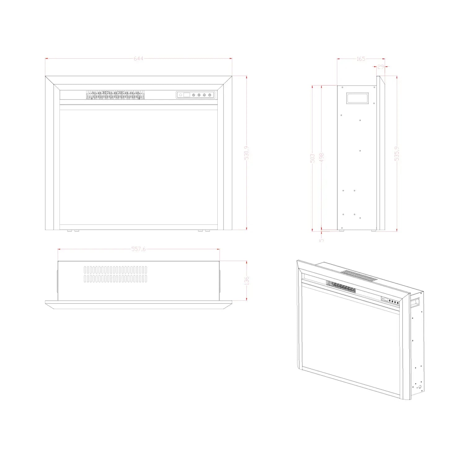 Scandiflames Electric Pyrope LED Fireplace Insert