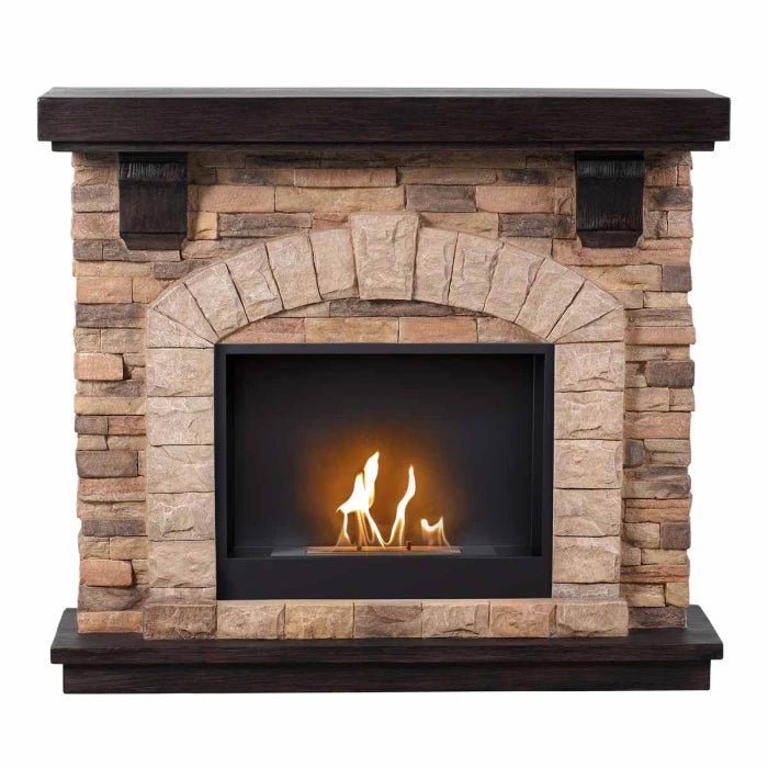 Scandiflames Eira Freestanding Fireplace Surround with Bioethanol Burner - bioethanol fireplace - Ice Cold Spice | Sand