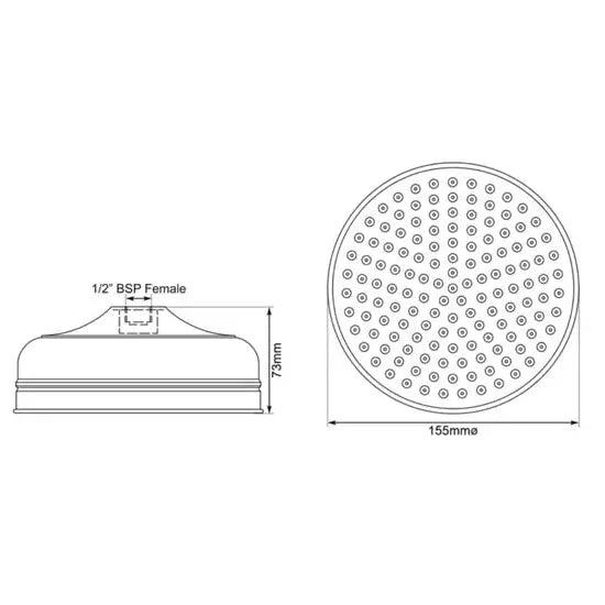 Hurlingham Shower Rose - Ice Cold Spice | 12" Nickel
