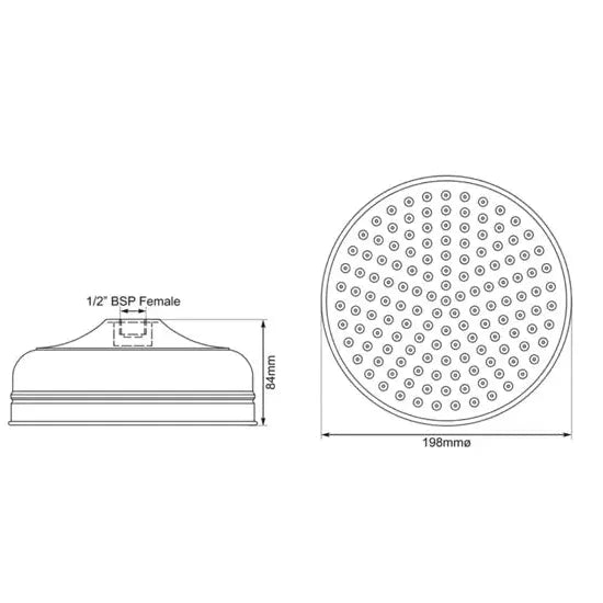 Hurlingham Shower Rose - Ice Cold Spice | 12" Nickel