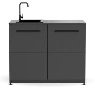 Cozze® Elements Outdoor Kitchen 110 with Sink and Worktop - pizza oven - Ice Cold Spice | Black