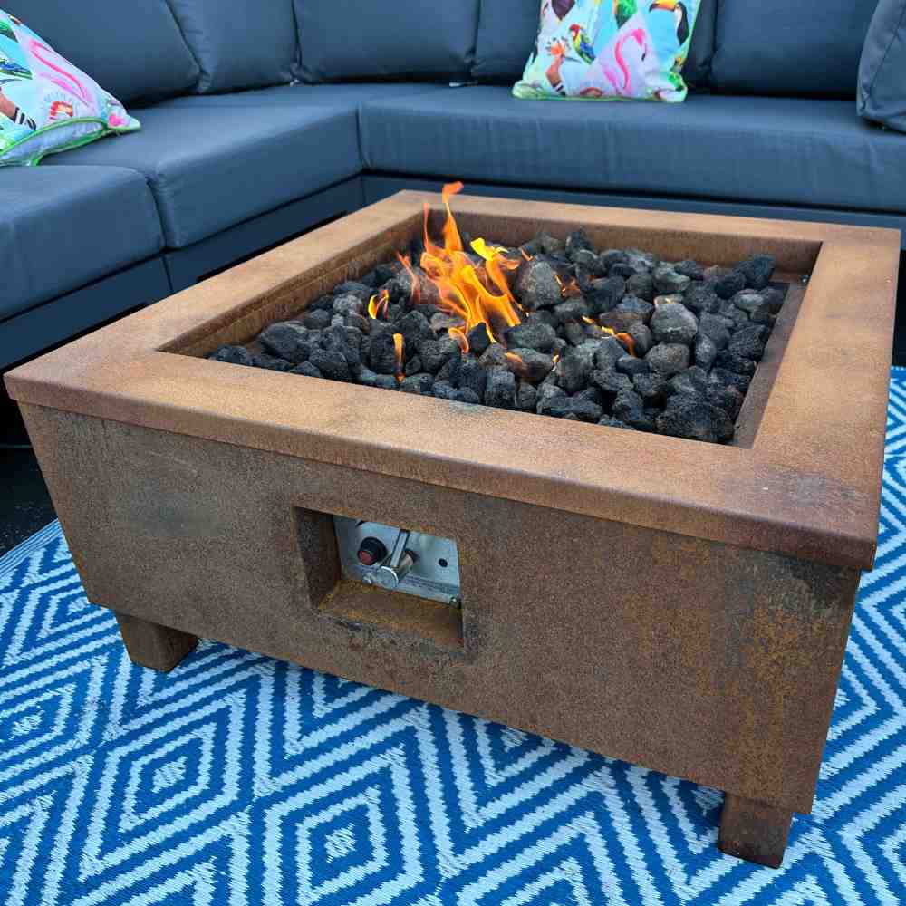 Spartan Corten Steel Garden Fire Table 800H x 800W in Corten Steel