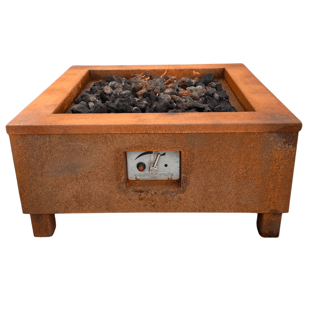 Spartan Corten Steel Garden Fire Table 800H x 800W in Corten Steel