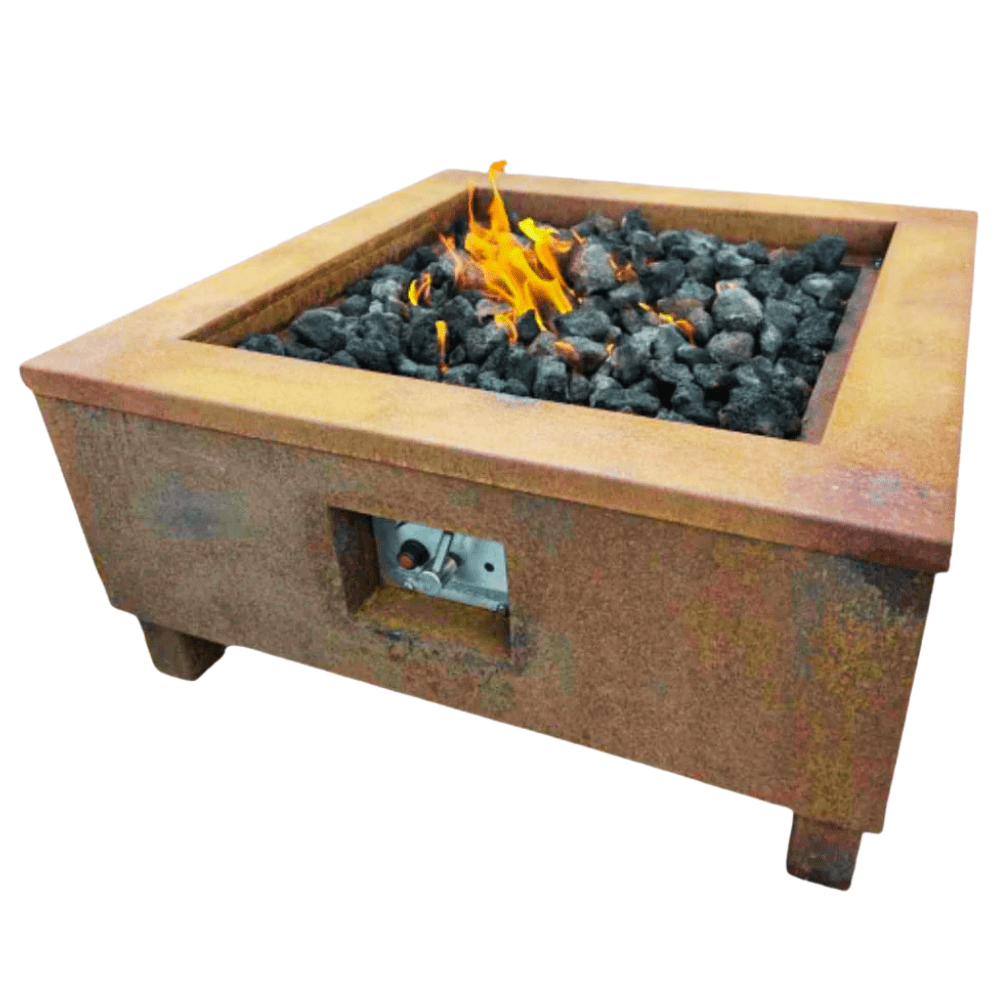 Spartan Corten Steel Garden Fire Table 800H x 800W in Corten Steel