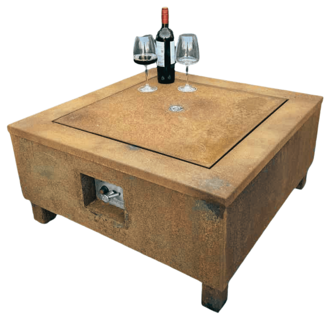 Spartan Corten Steel Garden Fire Table 800H x 800W in Corten Steel