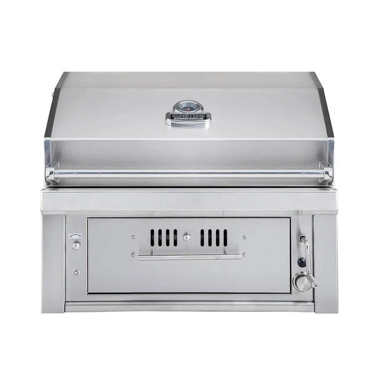Sunstone Outdoor Kitchens Gas Hybrid Single 30" Zone Grill - outdoor grill - Ice Cold Spice | Light Brushed Stainless Steel