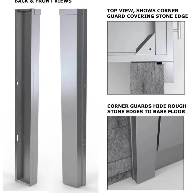 Sunstone Outdoor Kitchens 3" End Corner Guard Panel – Left Side of Base Cabinets in