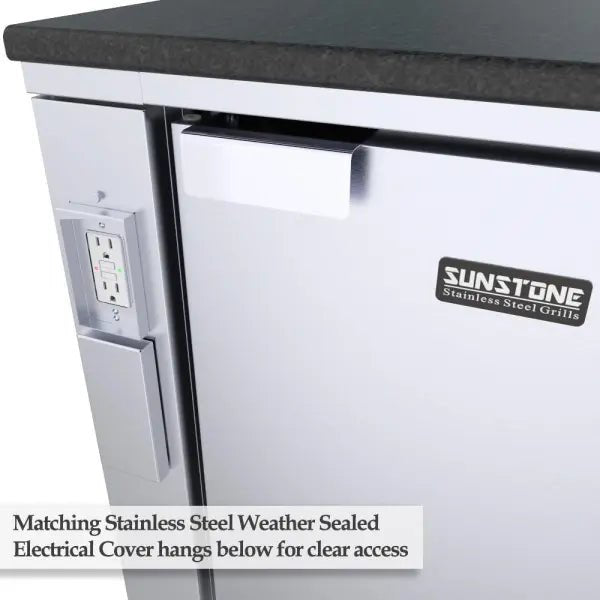 Sunstone Outdoor Kitchens 30" Fridge Cabinet in Light Brushed Stainless Steel