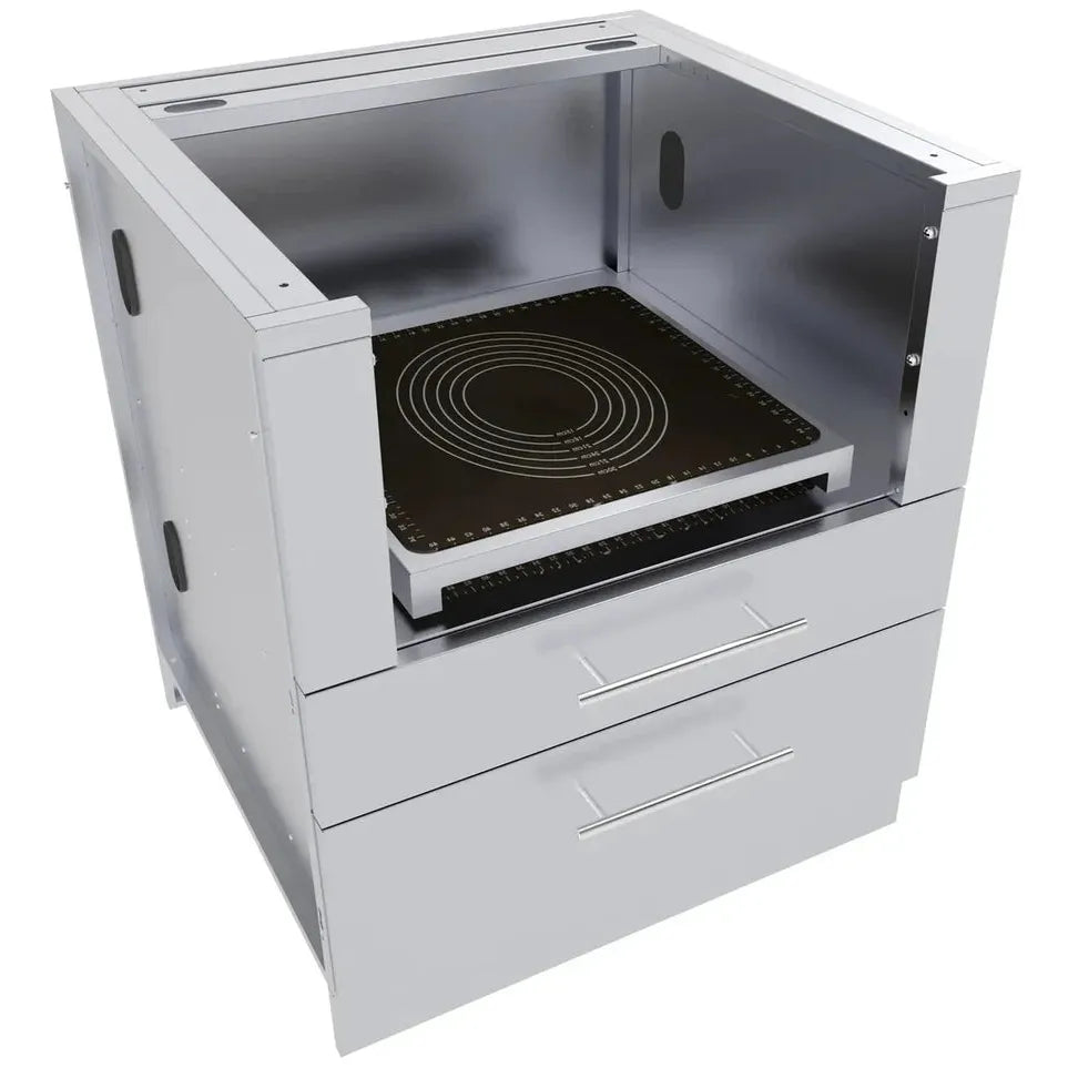 Sunstone Outdoor Kitchens Cabinet for Kamado / Grill in Light Brushed Stainless Steel