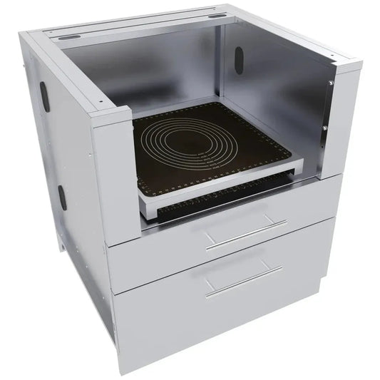 Sunstone Outdoor Kitchens Cabinet for Kamado / Grill in Light Brushed Stainless Steel
