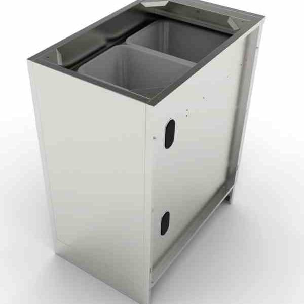 Sunstone Outdoor Kitchens Cabinet with Trash Drawer in Light Brushed Stainless Steel